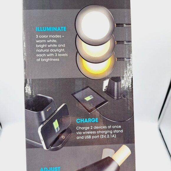 OttLite Merge LED Desk Lamp with Wireless Charging With 3 Brightness Settings - Picture 10 of 12